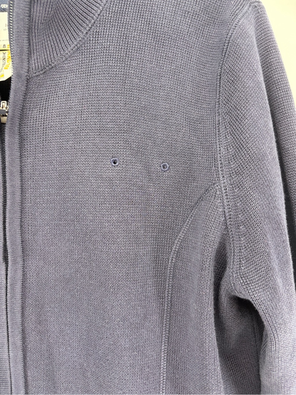 American Airlines by Lands' End Navy Full-Zip Knit Uniform Sweater Zip Pkts M - Picture 4 of 10
